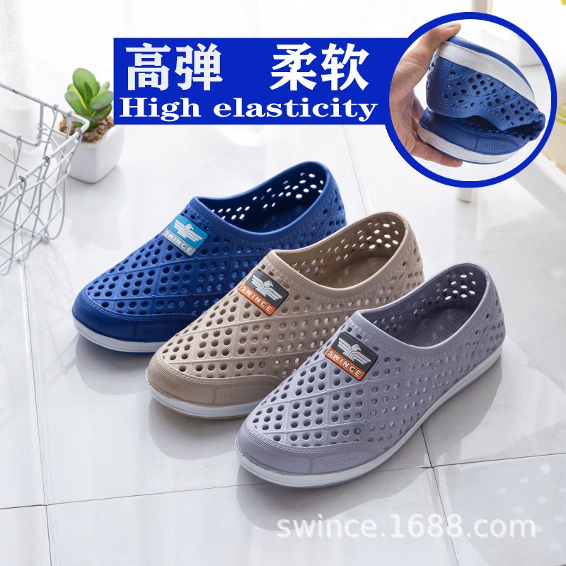 Xingyun New Men'S Comfortable All-Inclusive Pvc Baotou Breathable Garden Hole Shoes Injection Molded Summer Export Sandals And Slippers - Image 2