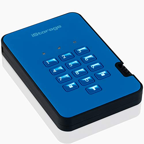 iStorage قرص iStorage diskAshur2 HDD سعة 1TB باللون الأزرق | قرص صلب محمول آمن | محمي بكلمة مرور | مقاوم للغبار والماء | تشفير الأجهزة - Image 2