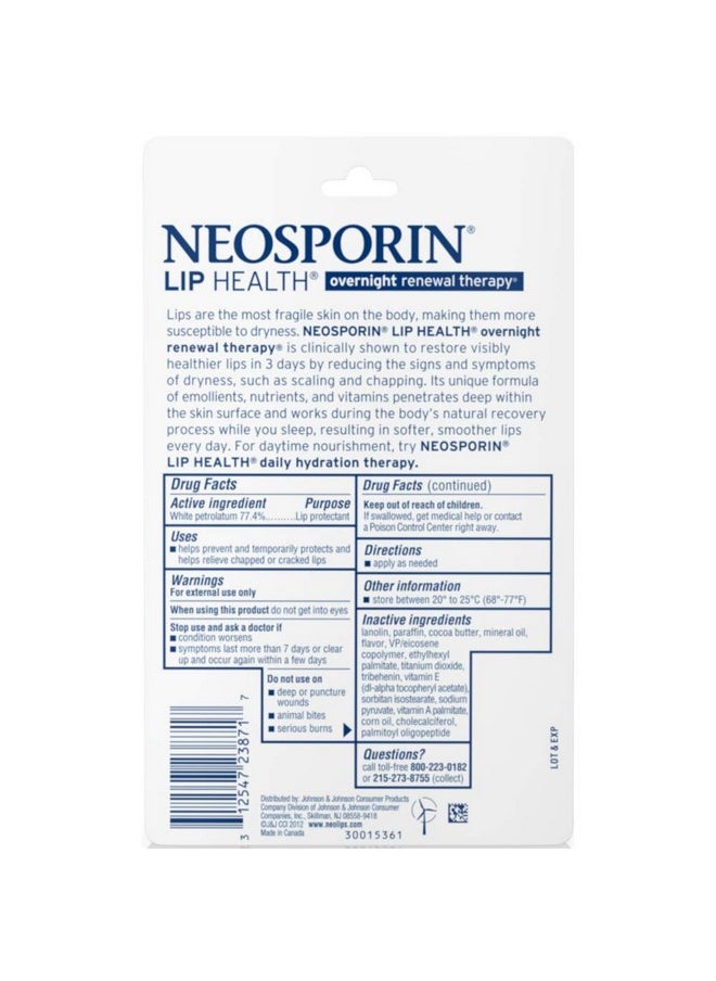 Neosporin Neosporin Lip Health Overnight Renewal Therapy 0.27 oz (Pack of 3)  - Image 3