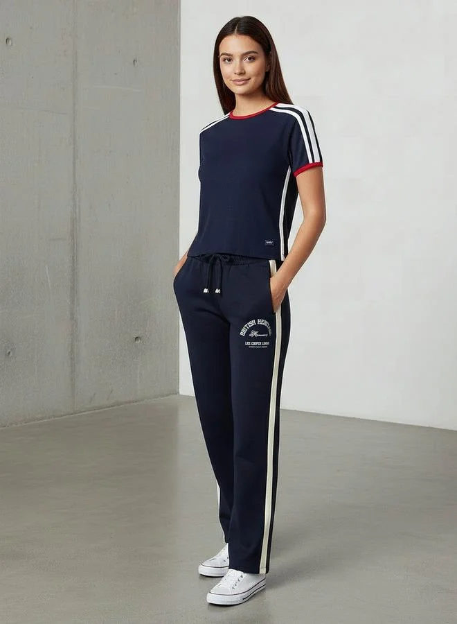لي كوبر Lee Cooper Regular Fit T-shirt with Tape Detail