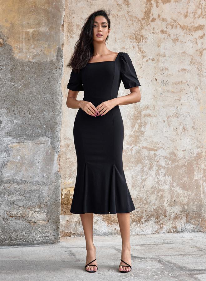 Take Two Black Squareneck Dress - Image 2