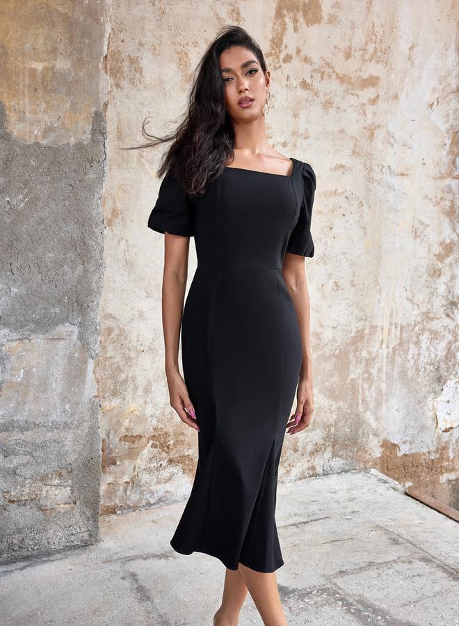 Take Two Black Squareneck Dress - Image 3