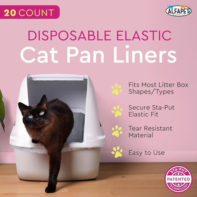 Alfapet Disposable Cat Pan Liners - Extra Giant 10 Count with Sta-Put Elastic Technology - Image 2