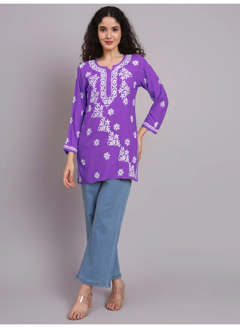 Alaya  Women Chikankari Hand Embroidered Rayon Kurti -AL4071 for Women | Best Price UAE