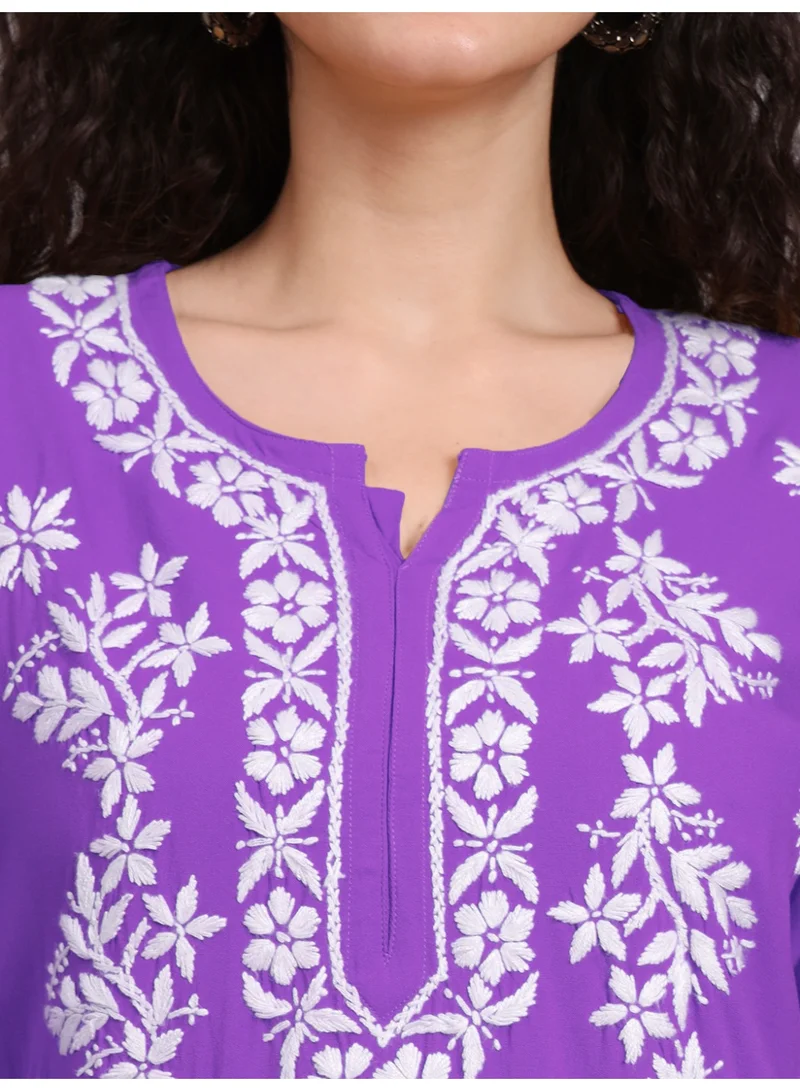 Alaya  Women Chikankari Hand Embroidered Rayon Kurti -AL4071 for Women | Best Price UAE