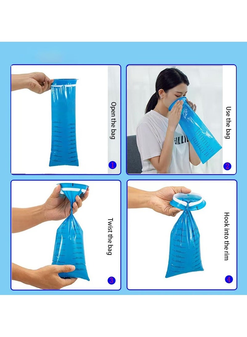 Vomit Bags 10 Pack, Puke Bag 1000ml, Leak Resistant Emesis Bags, Medical Grade Portable Disposable for Travel Motion Sickness Pregnant Women Kids Adults Car Aircraft Home School Medical Room - Image 2