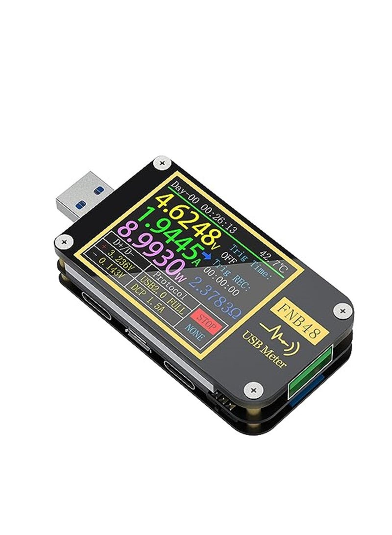 KASTWAVE USB Voltage Meter Tester, FNB48 PD Trigger Voltmeter, USB 3.0 Voltage and Current Tester DC 4-24V 6.5A USB C Multimeter PPS Fast Charging Protocol Capacity Tester QC2.0 3.0 - Image 1