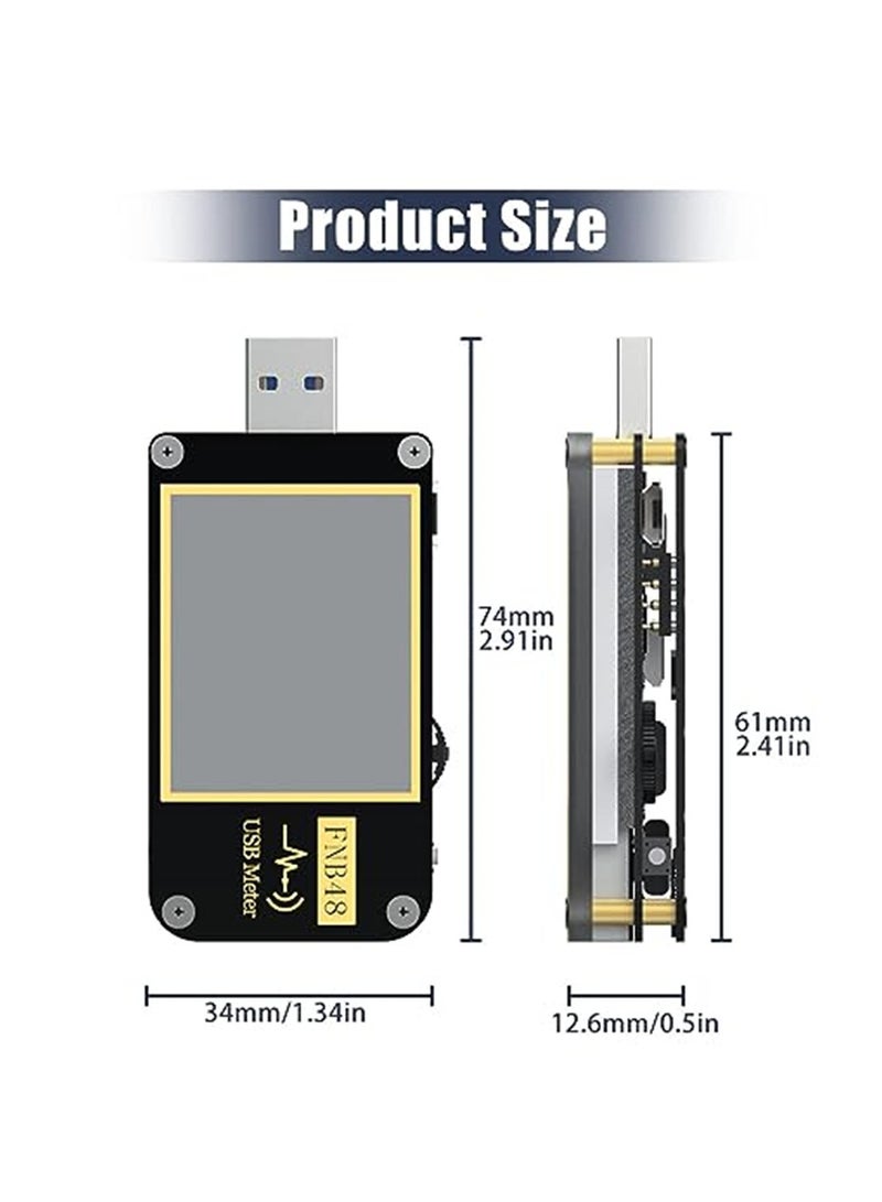 KASTWAVE USB Voltage Meter Tester, FNB48 PD Trigger Voltmeter, USB 3.0 Voltage and Current Tester DC 4-24V 6.5A USB C Multimeter PPS Fast Charging Protocol Capacity Tester QC2.0 3.0 - Image 4