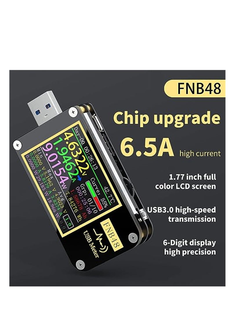 KASTWAVE USB Voltage Meter Tester, FNB48 PD Trigger Voltmeter, USB 3.0 Voltage and Current Tester DC 4-24V 6.5A USB C Multimeter PPS Fast Charging Protocol Capacity Tester QC2.0 3.0 - Image 5
