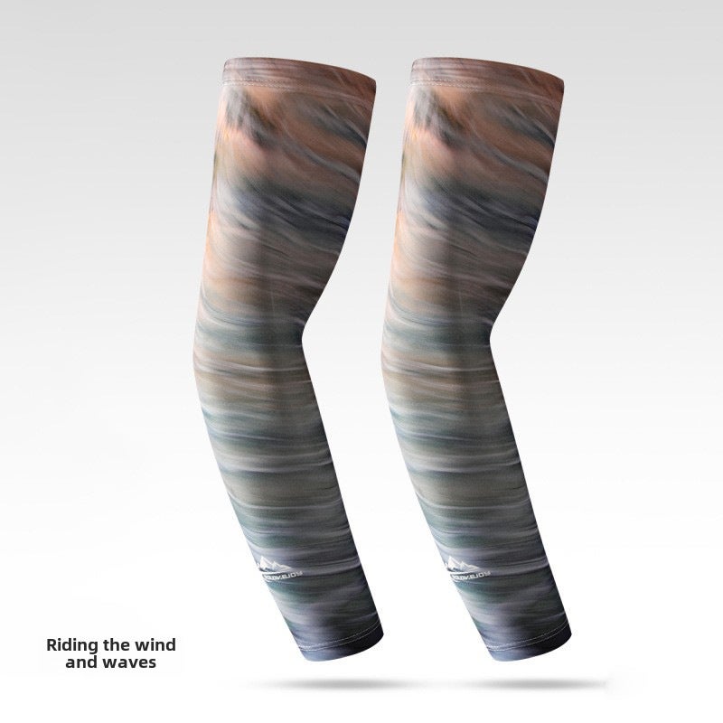 Summer Fishing UV Protection Arm Sleeves for Men HB35; ride the waves 
