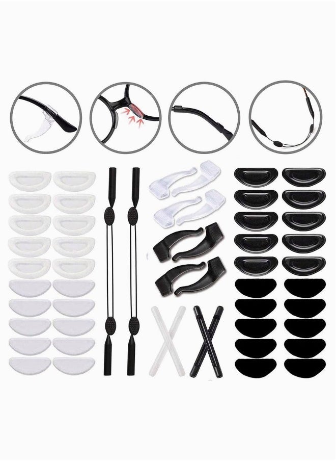 Generic 27 Pairs Eyeglasses Repair kit Adhesive Eyeglass Nose Pads Silicone Anti-Slip Glasses, Glasses Nose Grips, Hook Grip Holder Silicone Anti-Slip Round Eyeglass Retainer  - Image 1