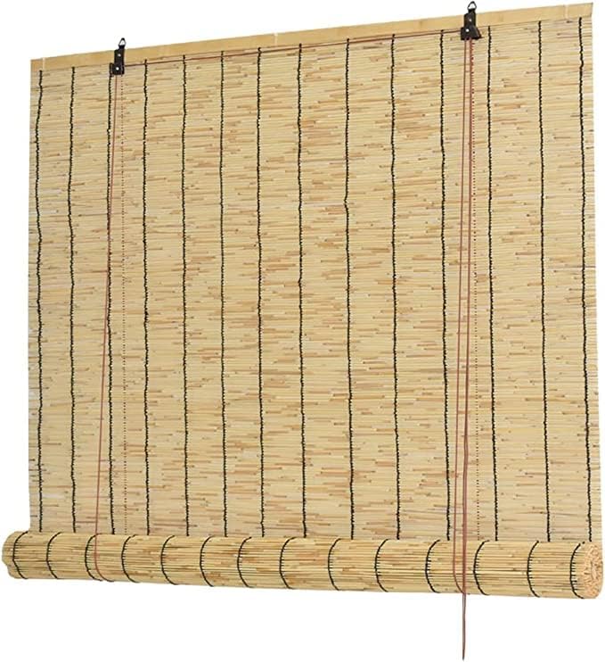 LINGWEI Natural 𝐁𝐚𝐦𝐛𝐨𝐨 Roll-Up 𝐁𝐥𝐢𝐧𝐝𝐬 – Light Filtering, Privacy Screen, Insect Door Curtain for Patios & Windows – Easy Installation for Indoor & Outdoor Use (Big (with Accessories)) - Image 5