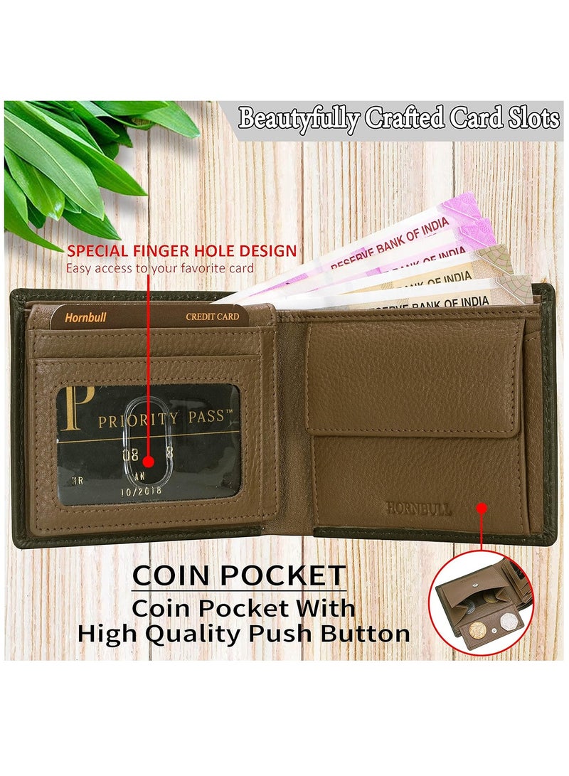 HORNBULL Gift Set for Men | Olive Wallet and Black Belt Men's Combo Gift Set | Leather Wallets for men | Men’s Wallet BWN104165 - Image 4