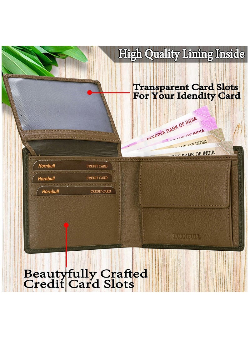 HORNBULL Gift Set for Men | Olive Wallet and Black Belt Men's Combo Gift Set | Leather Wallets for men | Men’s Wallet BWN104165 - Image 5