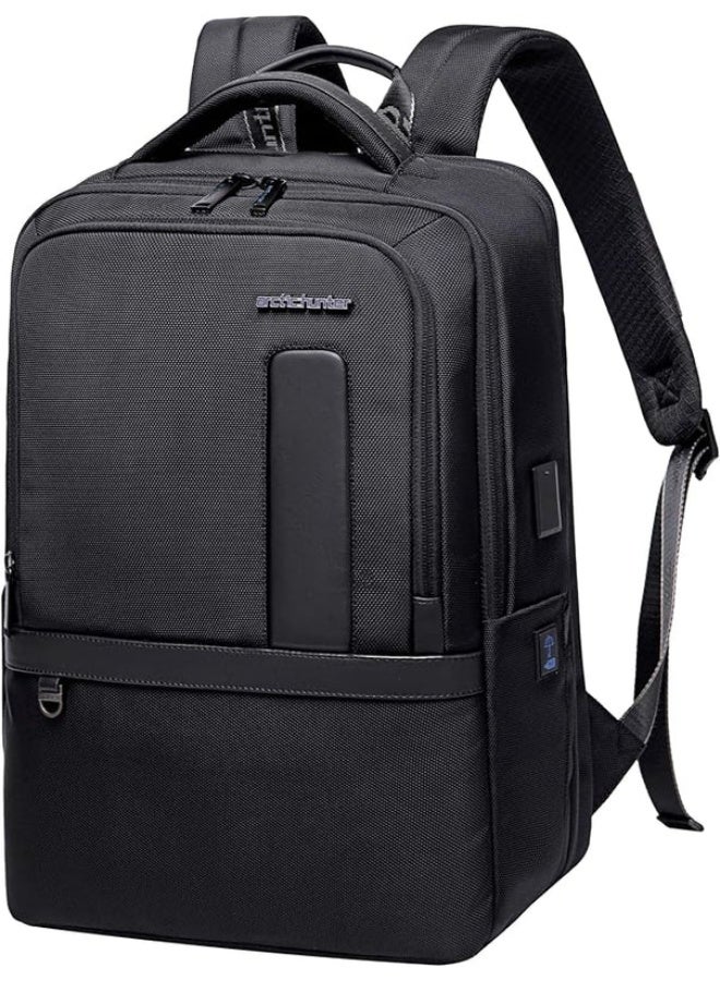 Arctic Hunter Expandable Laptop Backpack 31cm*20cm*44cm, Water Repellent School Office Travel Day Pack, Black-B00490 - Image 1