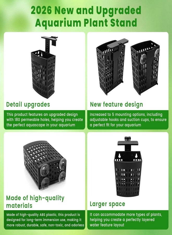 KCMOSGI 2 PCS Adjustable Aquarium Plant Holder, Fish Tank Plants Holder, Aquarium Plant Basket with Extendable Hook and Suction Cup for Fish Tank Aquaponic Cultivation - Image 4