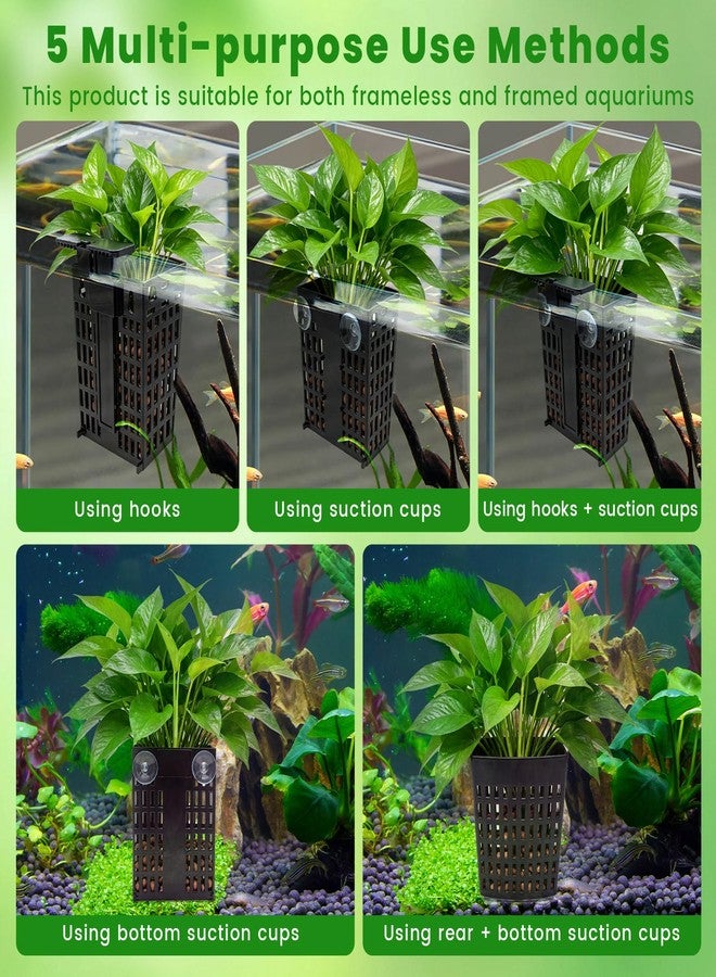 KCMOSGI 2 PCS Adjustable Aquarium Plant Holder, Fish Tank Plants Holder, Aquarium Plant Basket with Extendable Hook and Suction Cup for Fish Tank Aquaponic Cultivation - Image 3