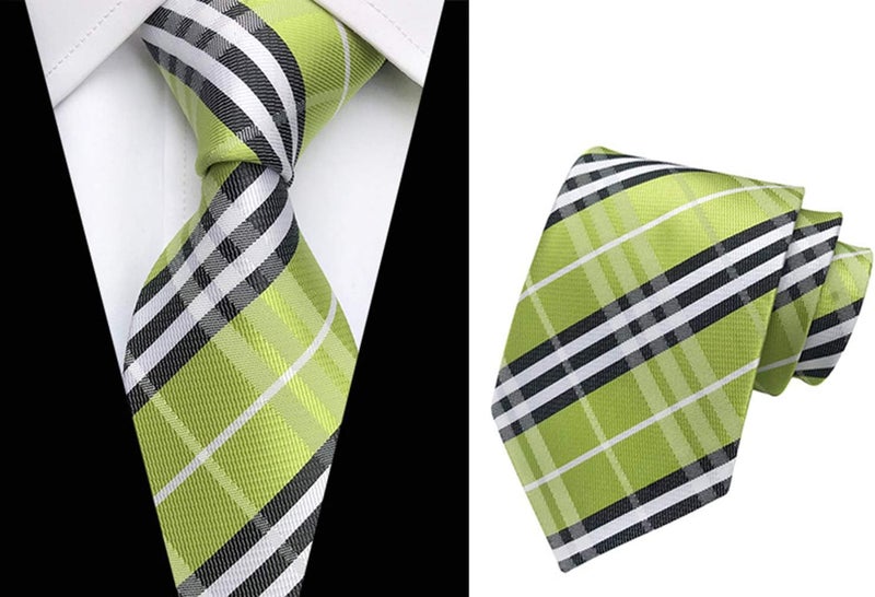 MENDENG Store Men's Classic Necktie Jacquard Woven Ties for Men Formal Business Ties Wedding Party Groomsmen Black Tie - Image 3