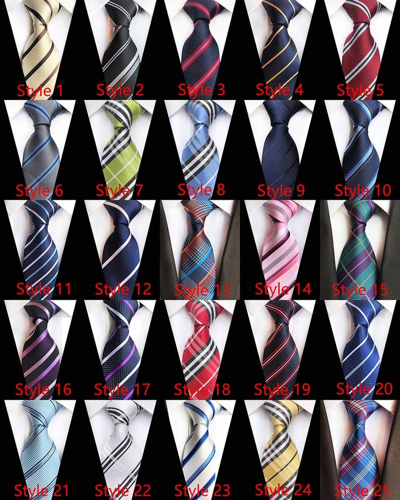 MENDENG Store Men's Classic Necktie Jacquard Woven Ties for Men Formal Business Ties Wedding Party Groomsmen Black Tie - Image 5