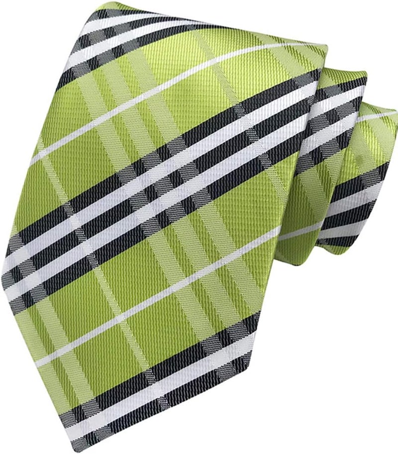 MENDENG Store Men's Classic Necktie Jacquard Woven Ties for Men Formal Business Ties Wedding Party Groomsmen Black Tie - Image 1