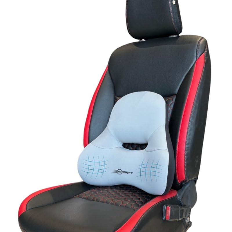 NEODRIFT OrthoFlow Pro Lumbar Backrest Cushion Orthopedic Memory Foam Pillow Support for Lower Back Pain Relief Suitable for Car Seat Office Chair Home Sofa Colour Grey - Image 1
