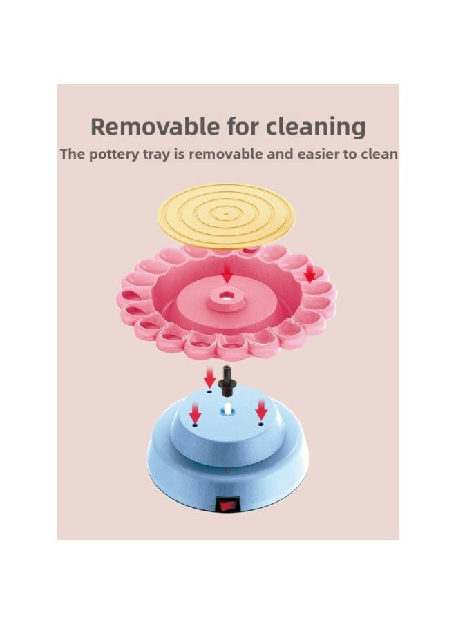 Generic - Soft Clay Children Electric Pottery Machine Clay Clay Primary School Students Special Tools Suit Hand Diy Making Toys 6-Color:[plug-in/2-speed] Puppy Model (3 Clay + 5 Tools + 6 Paints + Apron + Sleeves) - Image 1