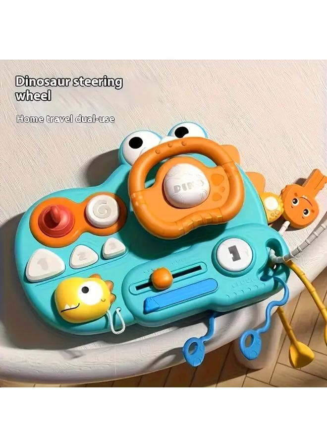 Red Dinosaur Steering Wheel Toy For Kids Motor Skills Hand Eye Coordination - Image 1