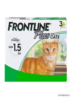 Frontline FRONTLINE Plus For Cats and Kittens Flea and Tick Treatment, 3 Doses  - Image 1