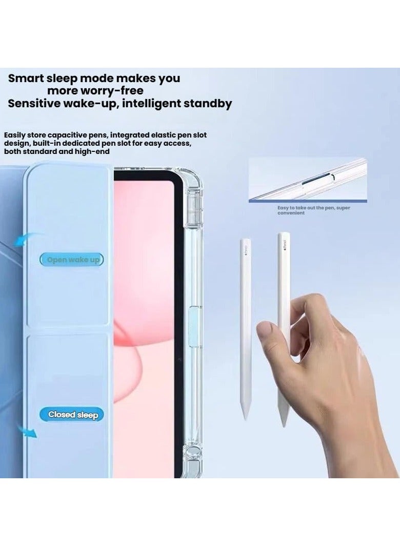 عام غلاف متوافق مع جهاز Honor Pad 10 مقاس 12.1 بوصة (2025) – غلاف لوحي من الأكريليك الشفاف مع طية على شكل Y وجلد مقاوم للسقوط لجهاز Honor Pad 10 مقاس 12.1 بوصة. - Image 2