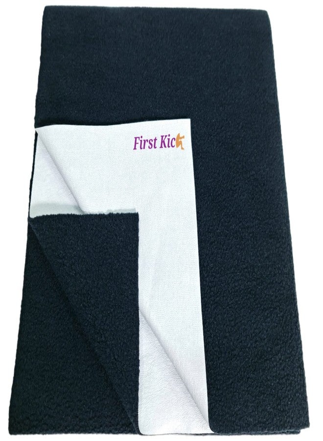 First Kick Instadry Anti-Piling Fleece Extra Absorbent Quick Dry Sheet for Baby, Baby Bed Protector, Waterproof Baby Sheet, Small Size 70x50cm, Pack of 1, NavyBlue - Image 1