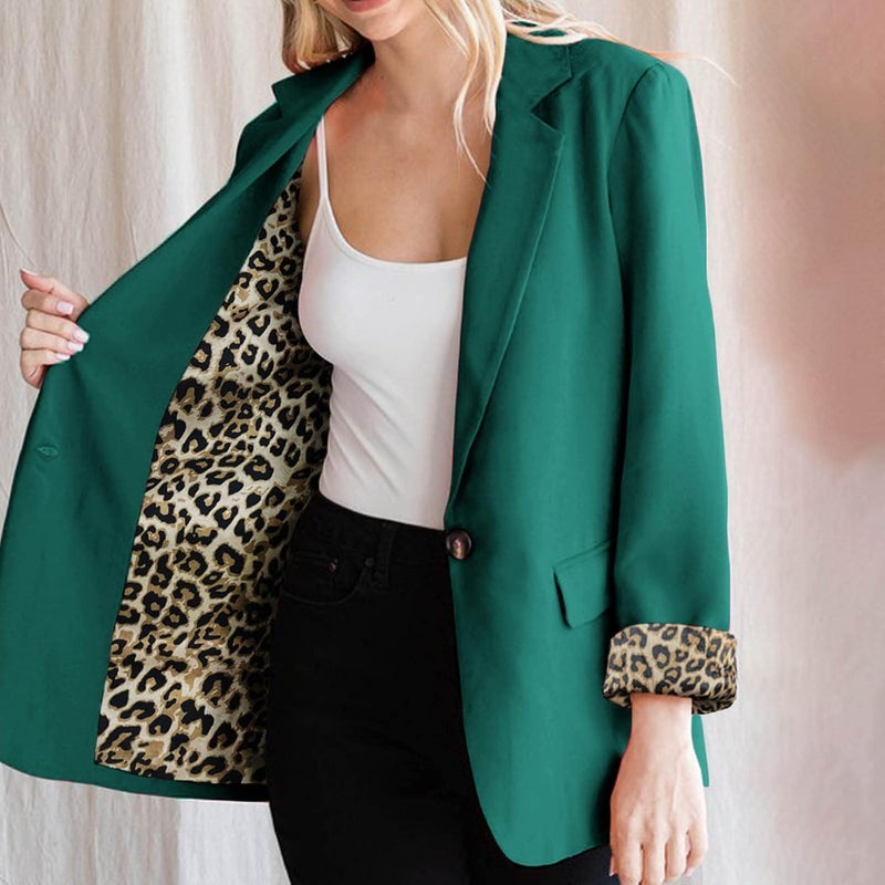 klarako , Lapel Collar Polyester Fiber Women Suit Jacket Plain Slim Fit for Dating - Image 4