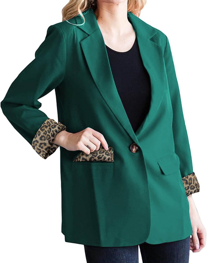 klarako , Lapel Collar Polyester Fiber Women Suit Jacket Plain Slim Fit for Dating - Image 1