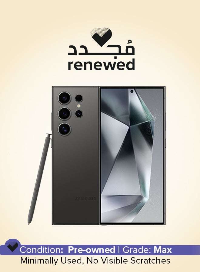 Samsung Renewed - Galaxy S24 Ultra Single+eSIM Titanium Black 12GB RAM 256GB 5G - International Version