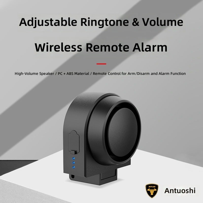 ANTUSI A2 Anti-Theft Bicycle Alarm Bell with Wireless Remote Control, Rechargeable Horn and Tail Light - Image 3