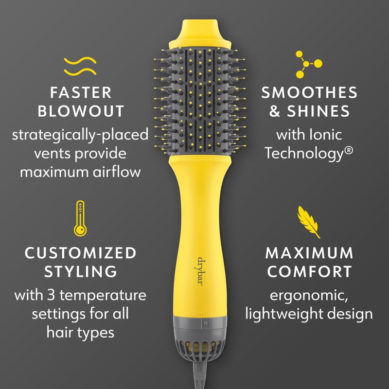 Drybar فرشاة مجفف الشعر دابل شوت من دراي بار | فرشاة ومجفف شعر في واحد، فرشاة خفيفة لتجفيف الشعر الطويل وإضافة الحجم مع 3 درجات حرارة لتصفيف الشعر المخصص - Image 3