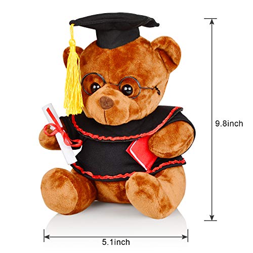 Yixiang Graduation Bear - 8.5" Graduation Plush Bear, Stuffed Animal Bear with Glasses, Grad Cap, Diploma and Props - Graduation Gift, Brown - Image 3