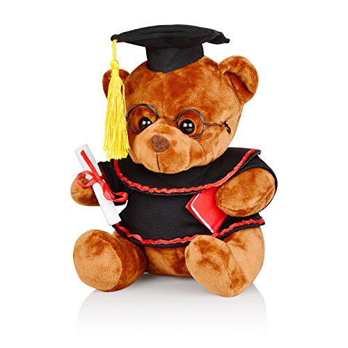 Yixiang Graduation Bear - 8.5" Graduation Plush Bear, Stuffed Animal Bear with Glasses, Grad Cap, Diploma and Props - Graduation Gift, Brown - Image 1