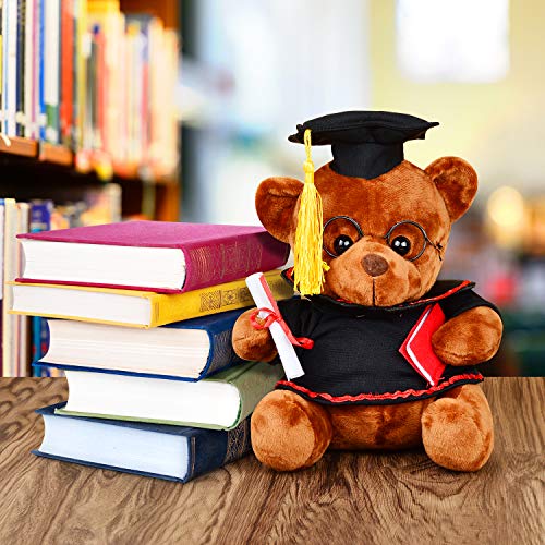 Yixiang Graduation Bear - 8.5" Graduation Plush Bear, Stuffed Animal Bear with Glasses, Grad Cap, Diploma and Props - Graduation Gift, Brown - Image 4