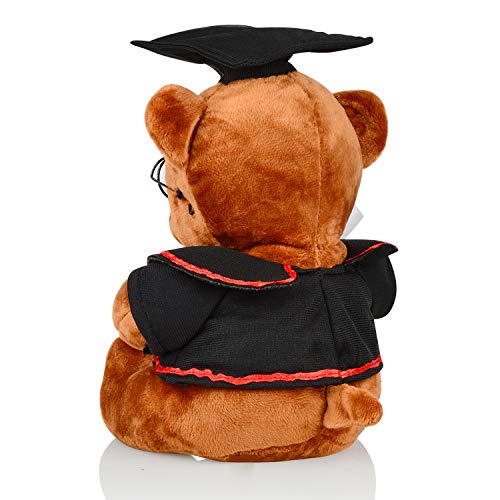 Yixiang Graduation Bear - 8.5" Graduation Plush Bear, Stuffed Animal Bear with Glasses, Grad Cap, Diploma and Props - Graduation Gift, Brown - Image 2