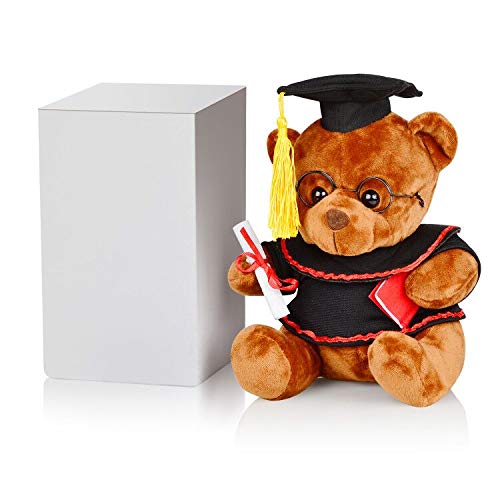 Yixiang Graduation Bear - 8.5" Graduation Plush Bear, Stuffed Animal Bear with Glasses, Grad Cap, Diploma and Props - Graduation Gift, Brown - Image 5