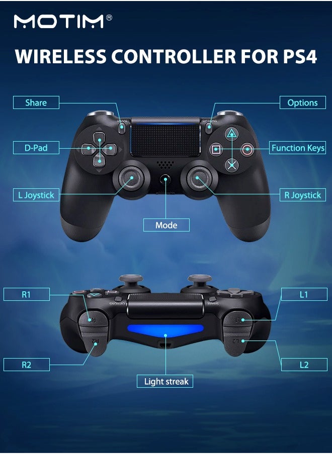 Motim - Wireless Gamepad DualShock 4 Controller Six-Axis for Playstation 4, Bluetooth Connectivity - Image 1
