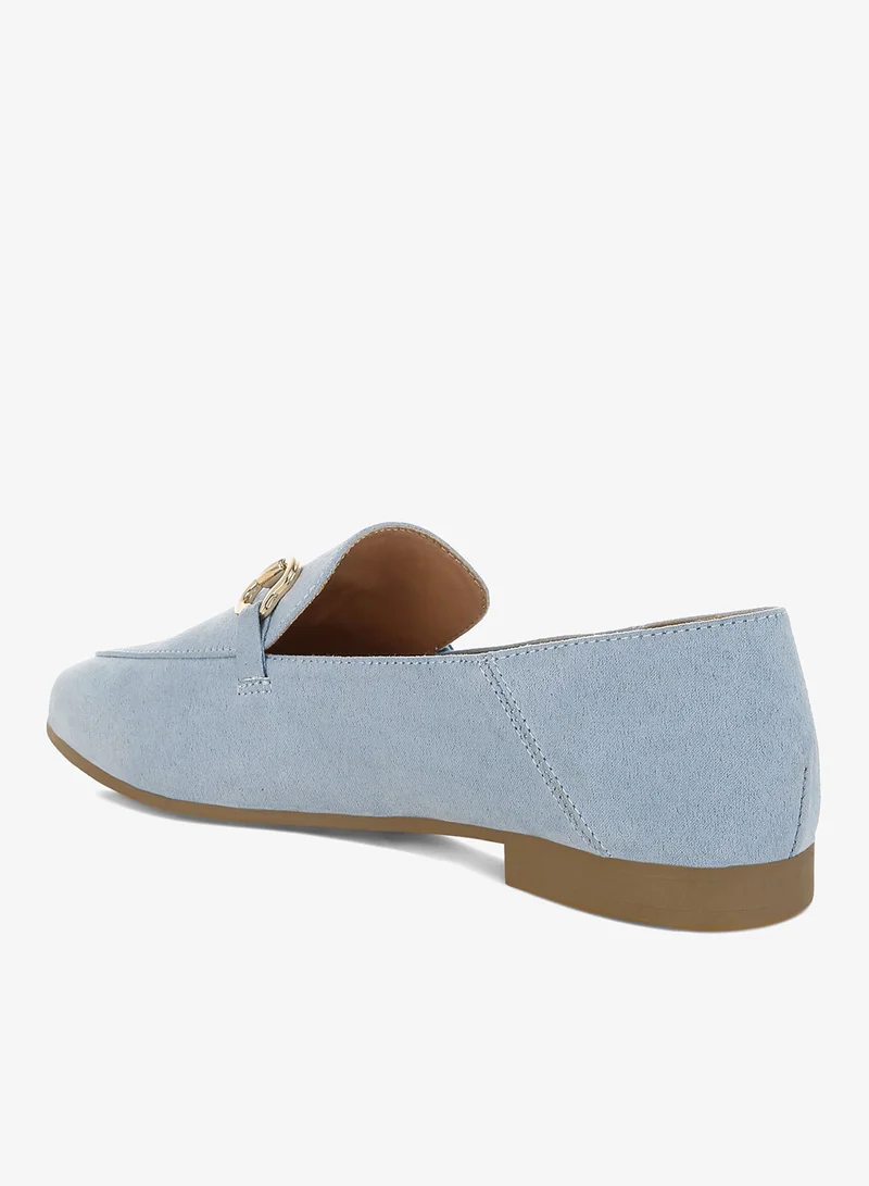 London Rag  London Rag Women's Horsebit Embellished Flat Loafers Light Blue for Women | Best Price UAE