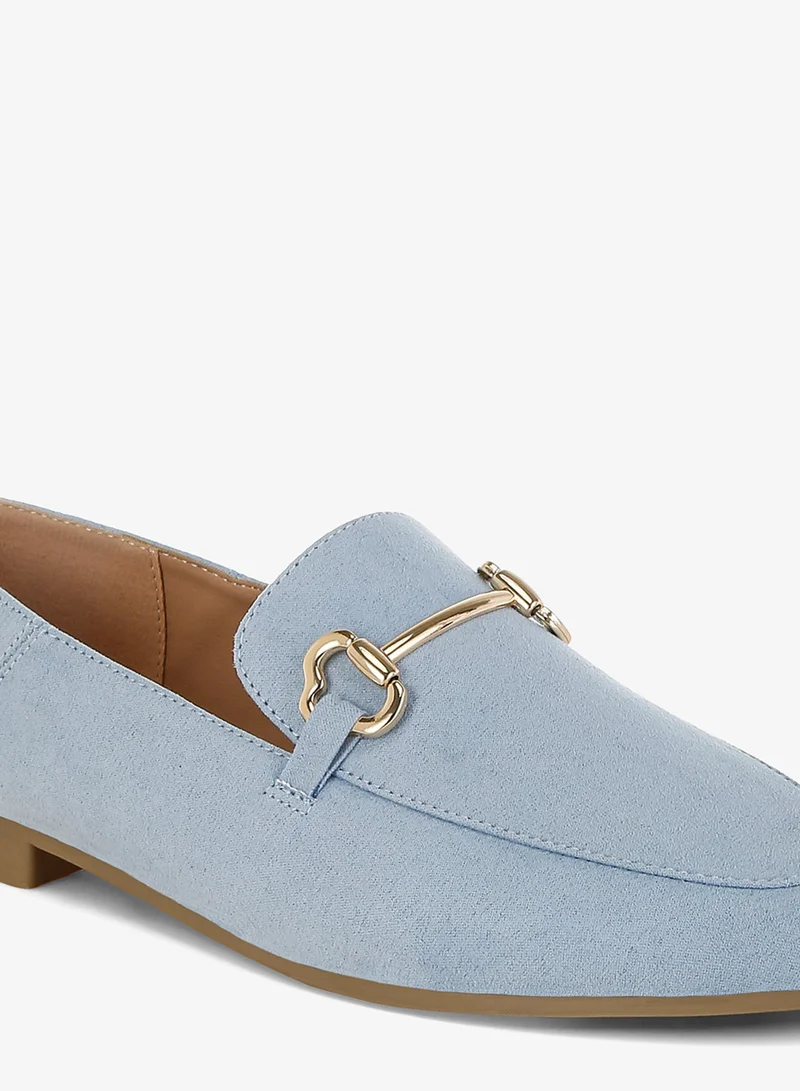 London Rag  London Rag Women's Horsebit Embellished Flat Loafers Light Blue for Women | Best Price UAE