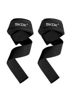 SKDK Cotton Hard Pull Wrist Lifting bands Grips Band-Deadlift Straps with Neoprene Cushioned Wrist Padded Gym Strap for Strength Training Weightlifting, Bodybuilding  - Image 1