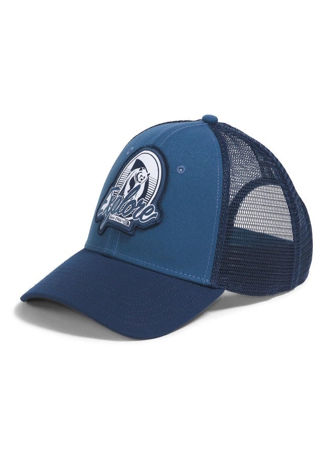 The North Face Graphic Mudder Trucker | Snapback Baseball Cap for Men & Women, Casual Everyday Summer Hat, Summit Navy/Shady Blue/Brew Patch, One Size - Image 1