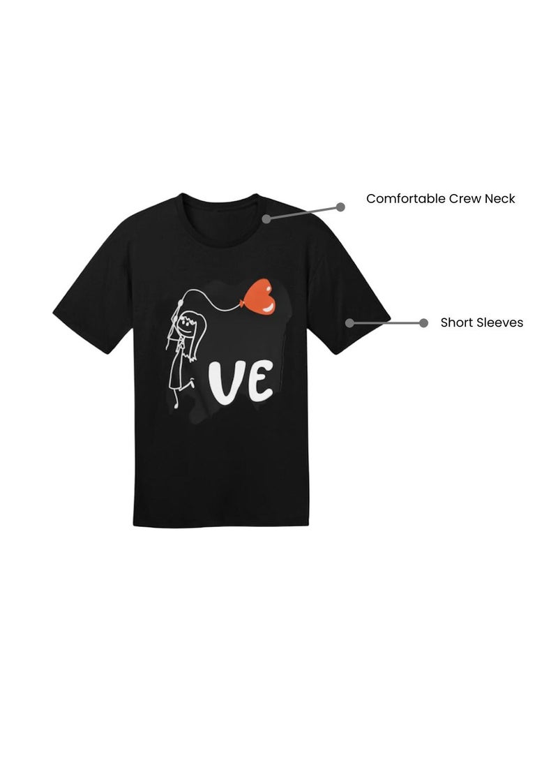 PRINTSHOP4ME - Valentine's Day Couple T-Shirts–Matching Round Neck Short Sleeve Cotton T-Shirts For Couples–Gift For Boyfriend,Girlfriend - Image 1