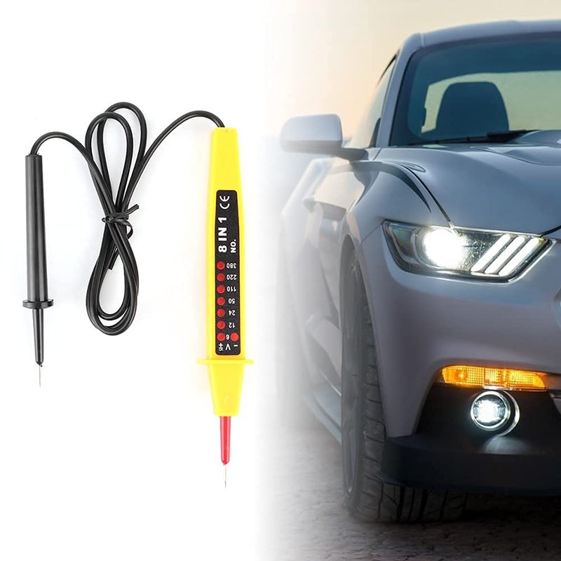 Derovan* 8‑in‑1 Voltage Test Pen (6–380 V AC/DC) — with 80 cm Coiled Lead, LED Polarity Indicators & Diagnostic Suite - Image 5