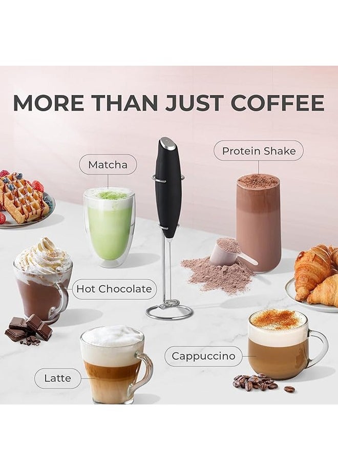NIBEMINENT - Powerful Milk Frother Handheld Foam Maker for Lattes - Mini Foamer for Cappuccino, Frappe, Matcha, Hot Chocolate & Coffee Creamer by Milk - Image 1