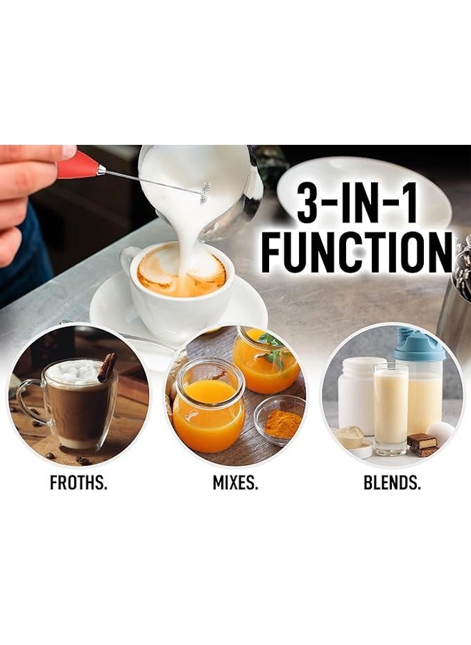 NIBEMINENT - Powerful Milk Frother Handheld Foam Maker for Lattes - Mini Foamer for Cappuccino, Frappe, Matcha, Hot Chocolate & Coffee Creamer by Milk - Image 1