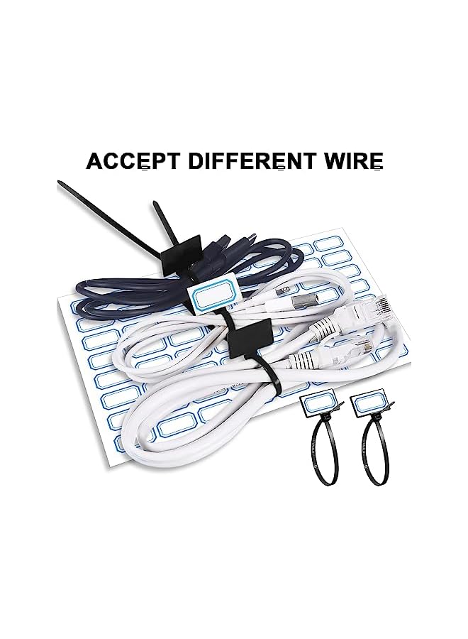 promass 250Pcs Black Nylon Cable Ties, Ubiree 6in Self-Locking Plastic Straps Label Mark Tag with 272Pcs Tags 1Pcs Marker Pens for Home and Office Use, Heavy Duty Cable Ties Cable Labels Wire Ties - Image 3